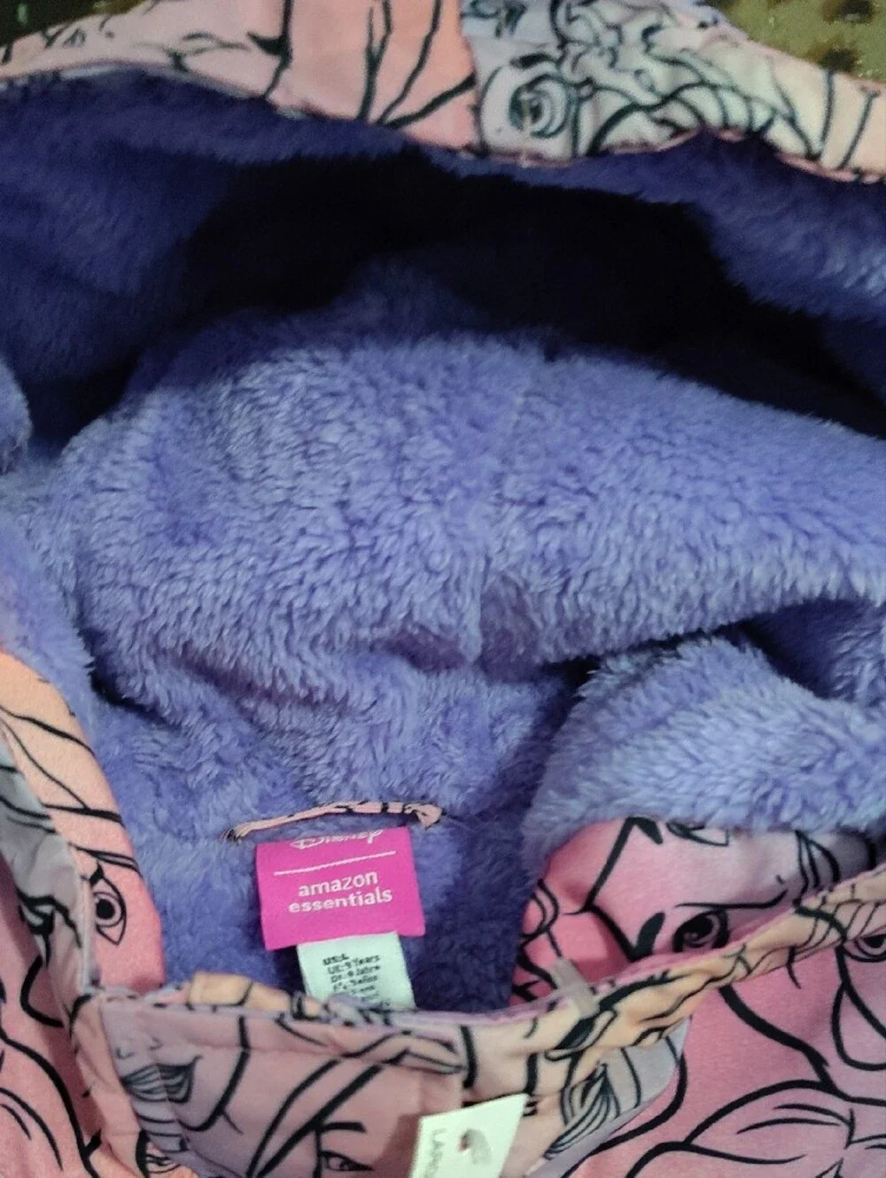 Nwt Disney Girls Hooded Princess Print Jacket in Pink and Purple$65